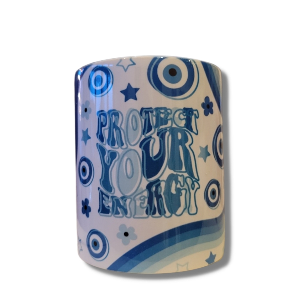 Blue mug/ Protect your energy mug/ coffee mug/ evil eye mug/ tea mug / protect